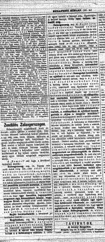 „Zendülés Zalaegerszegen.” (Forrás: Budapesti Hírlap, 1883. 08. 26., 4. o.)
